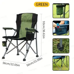 Folding camping chairs, portable outdoor beach chairs.Can hold up to 330 pounds.Heavy-duty folding lawn chairs, equipped with cup holders and portable bags.Ideal for fishing, outdoor activities, and picnics.