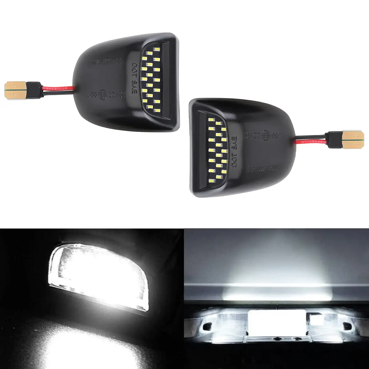 2pcs 12V LED License Plate Lights for Chevy/GMC Trucks – Super White, Waterproof, Rear View Replacement, Easy Install, Bright Upgrade Bulbs