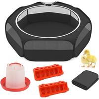 Black with Pad+Waterer+Feeder