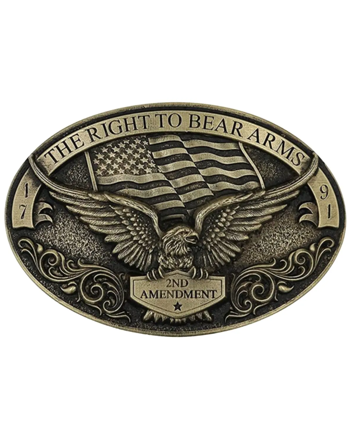 Montana Silversmiths Men's Men'S Soaring Eagle Arms Belt Buckle - A877