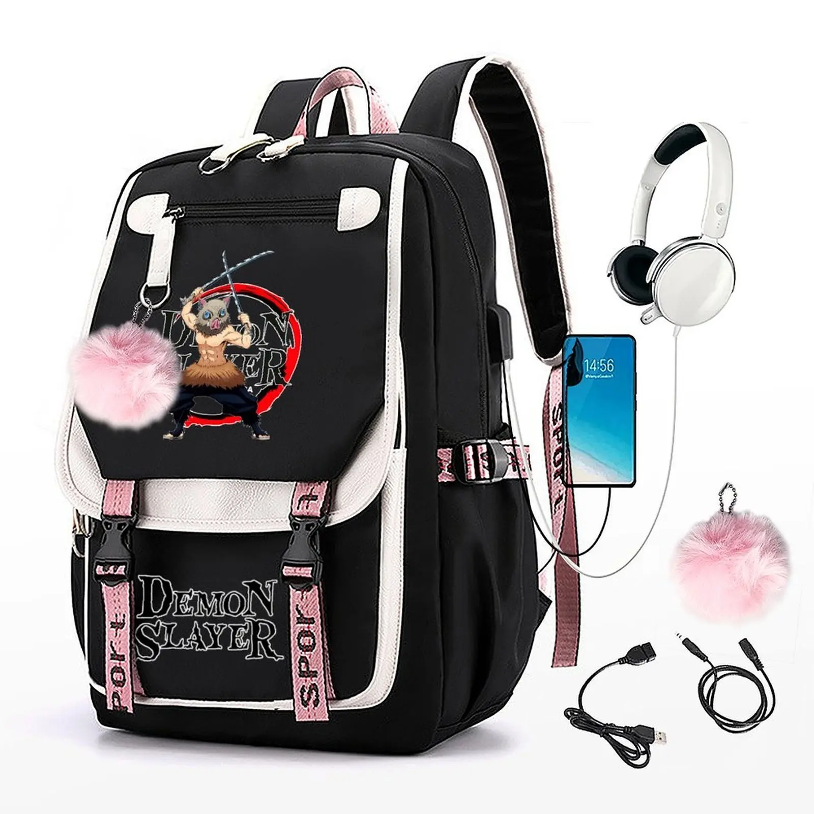 1577 Slayer Black Crossbody Purse for Kids Slayer Backpack Crossbody Bag Demon Slayer Bag main image 3