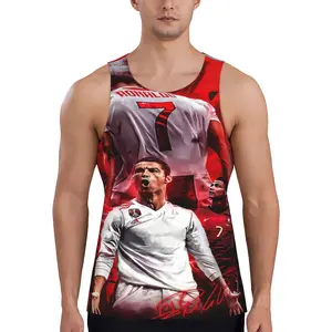CR7 Legend Celebration Print Tank Top | Real Madrid & Portugal Football Fan Apparel Comfortable Ronaldo Graphic Tank | Ideal for Gym, Sports & Daily Casual Wear