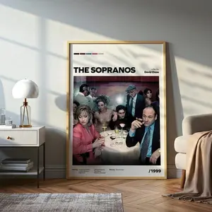 The Soprano Poster, Iconic TV Show Wall Art – Gangster Series Print – James Gandolfini Lorraine Bracco ( Unframed - Print Only )
