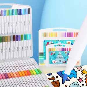 Acrylic Paint Marker Pen,12-80 Colors Acrylic Paint Marker Pen, Art Supplies for Rock Painting, Wood, Canvas, Stone, Glass, DIY Craft Making, School Supplies, Acrylic Markers