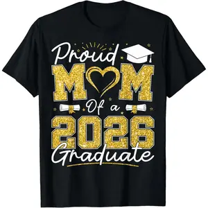 Proud Mom of A 2026 Graduate Senior 2026 Grad Family T-Shirt