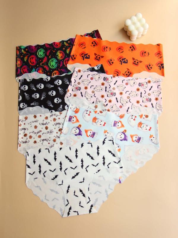women-s-all-over-cartoon-ghost-pumpkin-print-scallop-trim-knicker