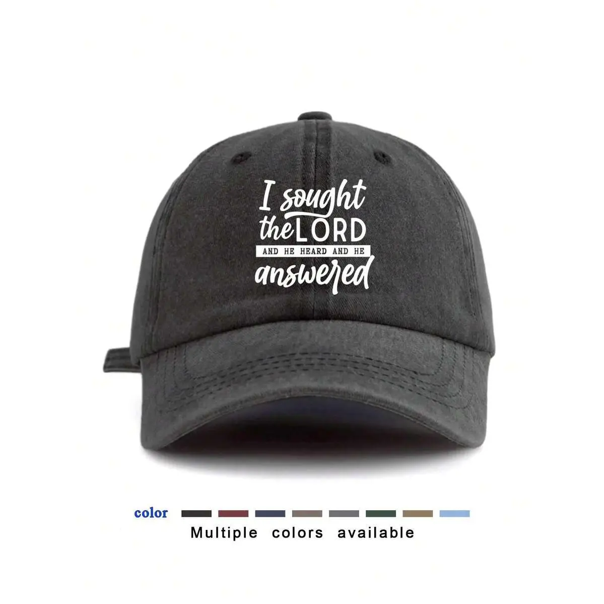 Women's Faith-Based Lettering Print Baseball Cap - Adjustable Size, Paneled Design, Thermal Windproof Polyester Curved-Brim Hat for All Seasons Casual Wear, Curved-Brim Cap