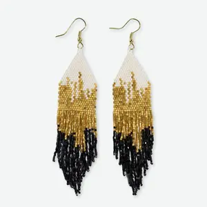 INK + ALLOY Claire Ombre Beaded Fringe Earrings Black