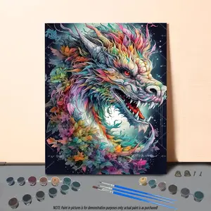 Dragon Pattern DIY Painting By Numbers Kit without Frame, 1 Set DIY Paint By Numbers Kit, Wall Art Decoration for Home Living Room Bedroom