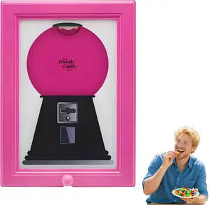 Handy Candy Frame,Candy Dispenser Wall Mounted Picture Frame, for candy, nuts, dog and cat treats. Hang it on the wall or place it on a table (Pink)