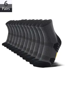 Men's Sports Mid-Calf Socks, Athletic Running Socks, Dynamic Cushioning Fit, Shock Absorption, Arch Support, Moisture Management, Ideal for Running, Gym, Indoor/outdoor Activities