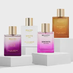 BellaVita Luxury The Showstopper Women's Eau De Parfum Set - 4 x 3.4 fl.oz (100ml) with Senorita, Date, White Oud & Honey Scents, Long-Lasting for Everyday & Party Wear, Premium Gifting Bestseller