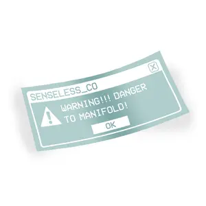 Warning! Danger to Manifold Windows 95 Style Vinyl Car Sticker