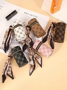 Women's Leather Lipstick Case, Compact Lip Gloss Bag for Purse, Mini PU Leather Coin Purse with Alloy Ring, Stylish & Durable Design