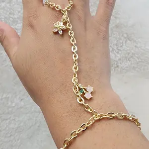 14K Gold Laminated Charm Bracelet - Elegant Design with Beautiful Charms, 7 Inch Comfortable Fit, Versatile Accessory for Everyday Wear