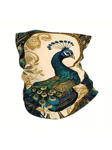 BIIHUDU Men' Peacock Multifunctional Neck Scarf & Face Mask - Elegant Peacock, Lightweight Multi-Use Neck, Face Cover, Headwe