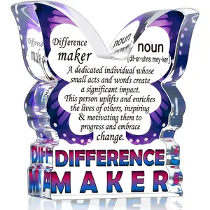 Butterfly Design Acrylic Ornament, Creative Decorative Sign, Inspirational Gift for Women, Thank You Gift for Mentor Coach Boss Coworker Staff Employee, Acrylic Desktop Decoration