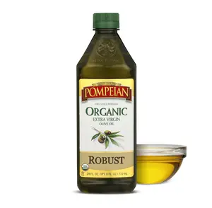 Pompeian USDA Organic Robust Extra Virgin Olive Oil, Contains Polyphenols, First Cold Pressed, Full-Bodied Flavor, Perfect for Salad Dressings & Marinades, 24 FL. OZ