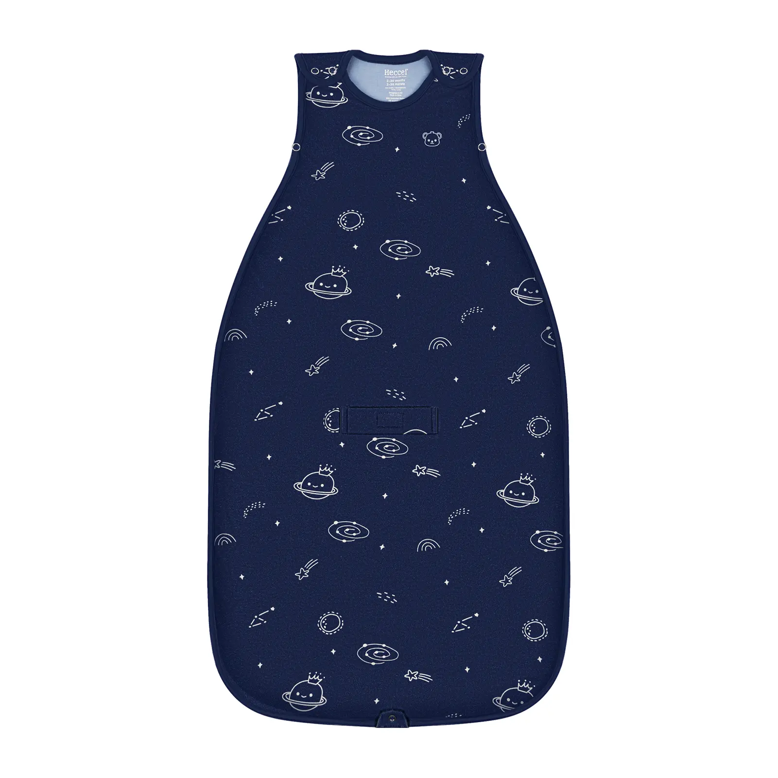 Heccei All-Season Merino Cosmos Blue Baby Sleep Sack, Grow-with-Me Feet Out Design, Breathable Temperature Regulating Wearable Blanket for Better Sleep
