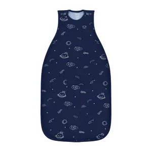 Heccei All-Season Merino Cosmos Blue Baby Sleep Sack, Grow-with-Me Feet Out Design, Breathable Temperature Regulating Wearable Blanket for Better Sleep