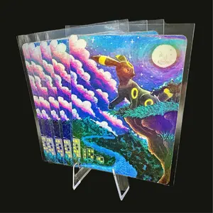 Umbreon Custom Pokémon Card - Custom Art Print with Hand-Painted Design, Includes Sleeve & Top Loader for Display Protection