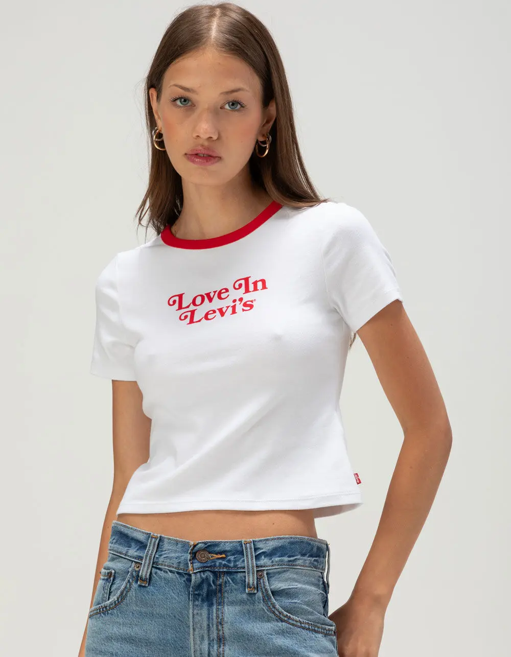 LEVI'S Love In Womens Crop Ringer Tee