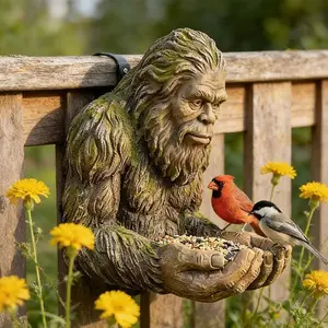 Large Foot Monster Resin Bird Feeder, Tree Hanging Outdoor Decor, Backyard Garden Ornament, Natural Lover Gift Idea