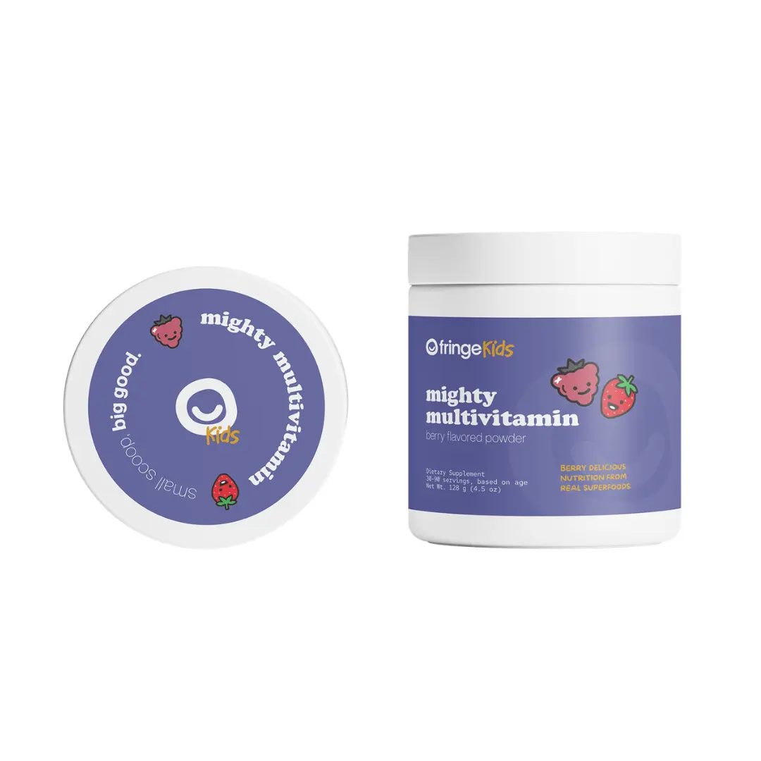 Fringe Kids Mighty Multivitamin Supplement, Berry-Flavored Dietary Formula with Magnesium for Brain Support, Multivitamin Powder Vitamins Supplements