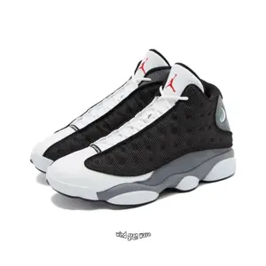 Black, White and Gray High-Top Retro Basketball Shoes with Mesh and Leather Upper, Gray Midsole