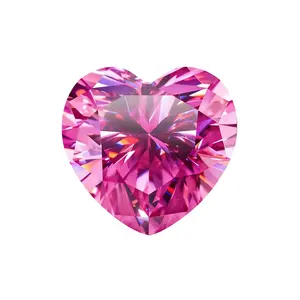 SANMU Fuchsia Moissanite Heart-Cut Loose Diamond O.5-4 Carats D Color VvS1 Clarity GRA Certified for Jewelry Making Rings Necklaces Pendants Earrings
