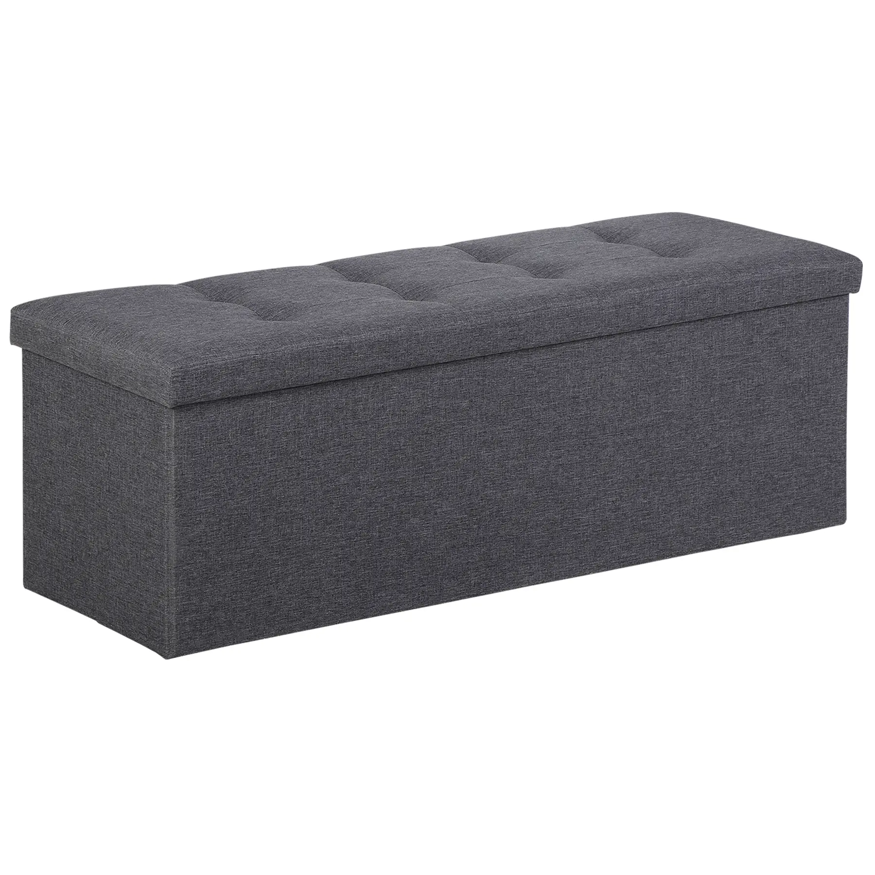 SUPERDEAL 43-in Foldable Ottoman - Multifunctional Stool, Soft Padded Footstool, Upholstered Stool, Cushioned Foam-Padded Seat, Bottom Compartments Storage Chest, 660 lb Weight Capacity, Indoor Bedroom Furniture