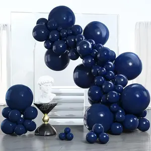 PartyWoo Navy Blue Balloons 100 pcs Different Sizes Pack of 18 12 10 5 Inch Pearl Dark Blue Balloon Arch Kit Garland for Graduation Wedding Baby Shower Birthday Party Decorations Blue-Z90