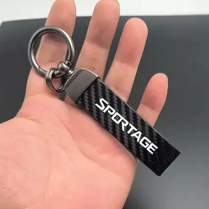 Kia Sportage Carbon Fiber Car Keychain Set, Premium Auto Modification Key Fob with Screwdriver & Rings, Durable Design for Everyday Use