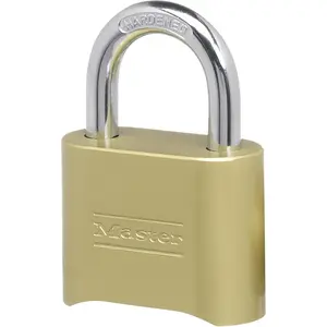 Master Lock Brass Combination Padlock for Indoor and Outdoor use with Resettable Combination for Gym Lor, Gate, Fence, or Shed Lock, D