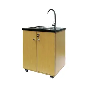 FixtureDisplays® Portable Sink Self Contained Hand Wash Station Mobile Sink Water Fountain Portable Sink Water Supply w/Pump 110V Power Caulk All Places to Water Proof 18536-NF