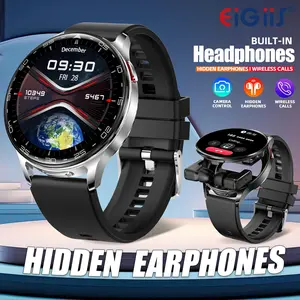 EIGIIS Smart Watch with Earbuds, 1.39 Inch Round Sport Watch, 2 in 1 Wireless Watch with Step, Music Playback Wearable Devices with 100+ Sport Modes Call/Message Notification, Smartwatch for iOS & Android