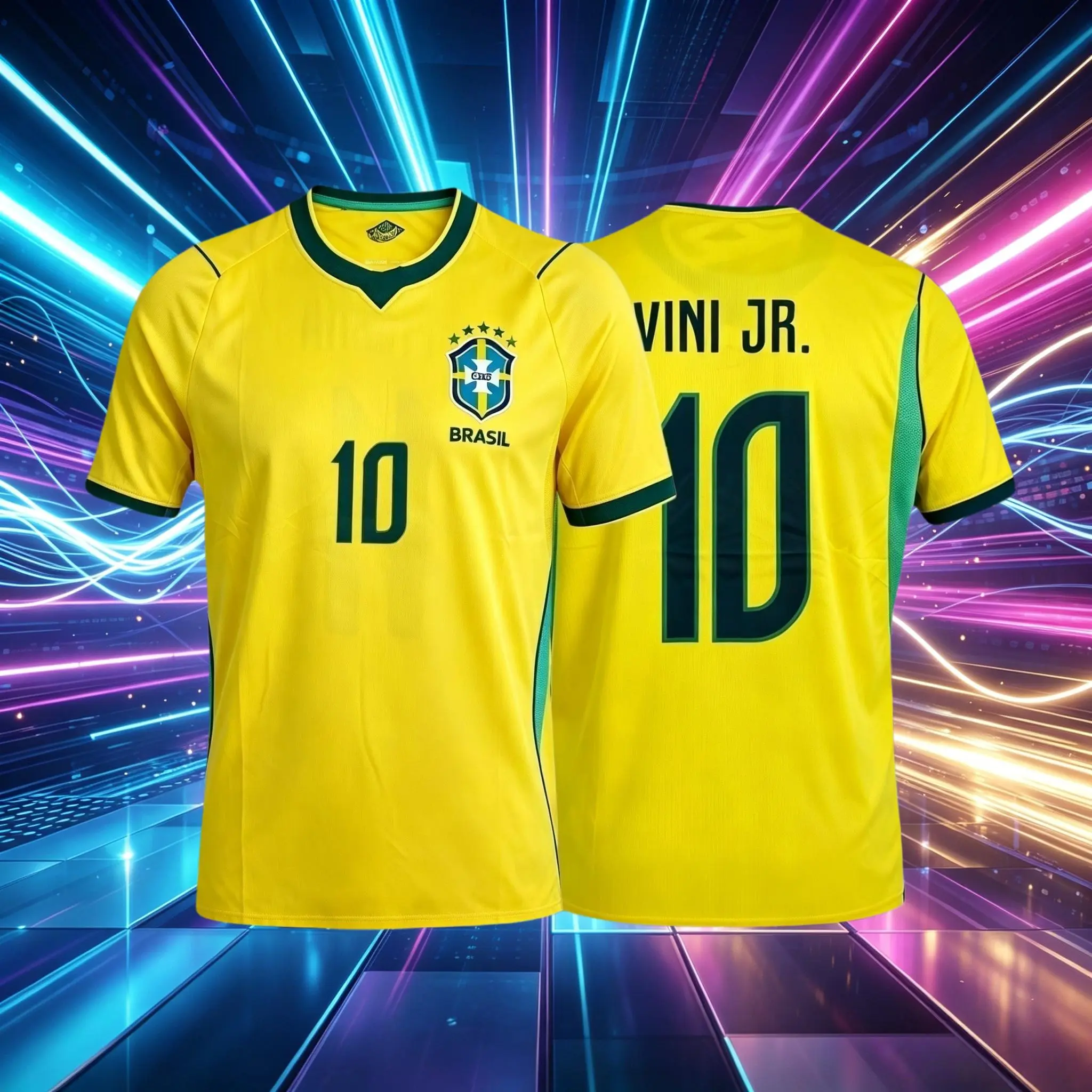 2026 Brazil National Home And Away Yellow And Blue Neymar Vini Raphinha Short Sleeve Soccer Jersey Fans Version