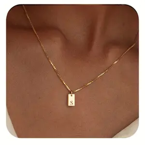 Initials Necklace for Women - 14k Golden Plated Delicate Monogram Pendant, Name Jewelry Gift for Valentine's Day, Everyday Elegance & Year-Round Wear, Necklace, Elegant Accessory, Luxurious Appearance