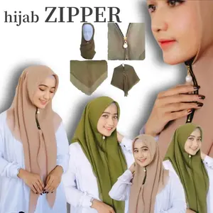 Breathable instant zipper hijab