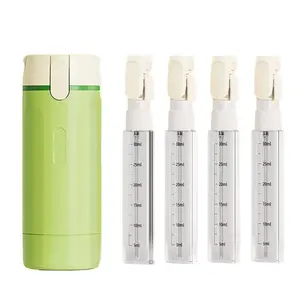 GJANSH 4-in-1 Travel Dispenser Bottle for Toiletries Portable Cosmetic Shampoo Storage Lotion Compact Plastic Container Wholesale Easy Press Smooth Flow