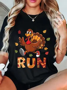 100% Cotton Turkey Run Costume Thanksgiving Running Turkey Trot T-Shirt