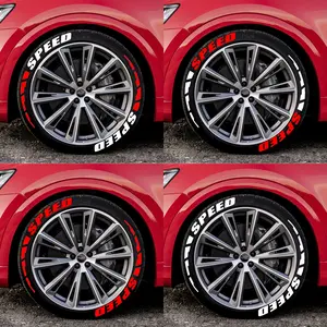 Speed Vinyl Tire Lettering Decal Kit Produced by Pellypiggy-Pre-Pasted PVC Graphic, Irregular Letter Theme, Disposable Permanent Wheel Decoration, No Glue/Acetone Needed