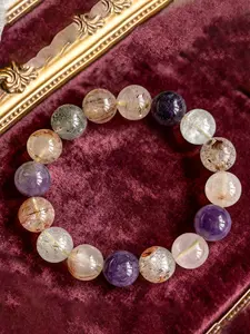 1pc Natural Quartz Bracelet, DIY Round Bead Chain, 12mm 7a Grade Ice Crystal, Wisdom & Inspiration, Perfect Gift for Yoga Meditation