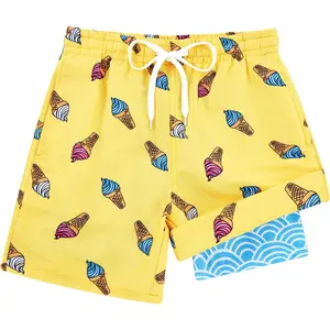 Boys Swim Trunks with Compression Liner Big Boys Quick Dry Bathing Suit Stretch 2 in 1 Beach Swimming Shorts