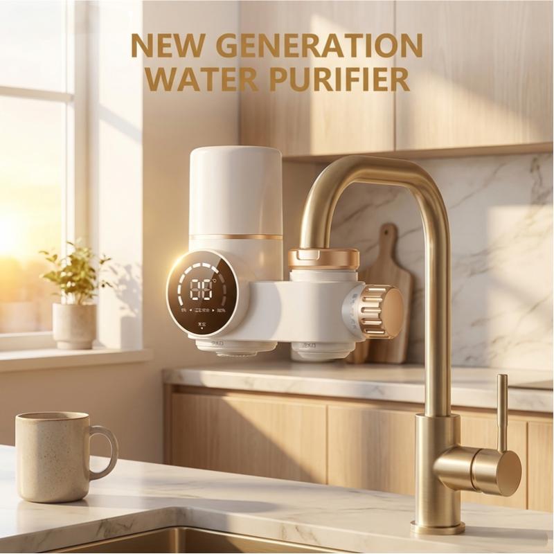 Visible Temperature Water Tap Purifier for Home Direct Drinking, Kitchen Front Filter, Dual Outlet Water Filter