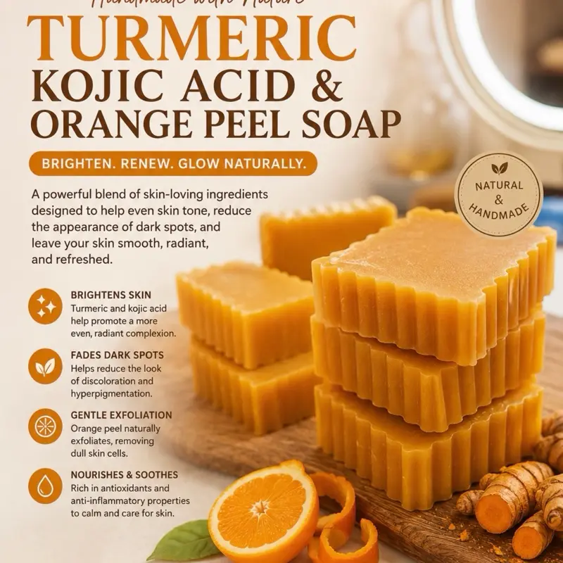 Turmeric, Kojic Acid and Orange Peel Infused Soap Bar