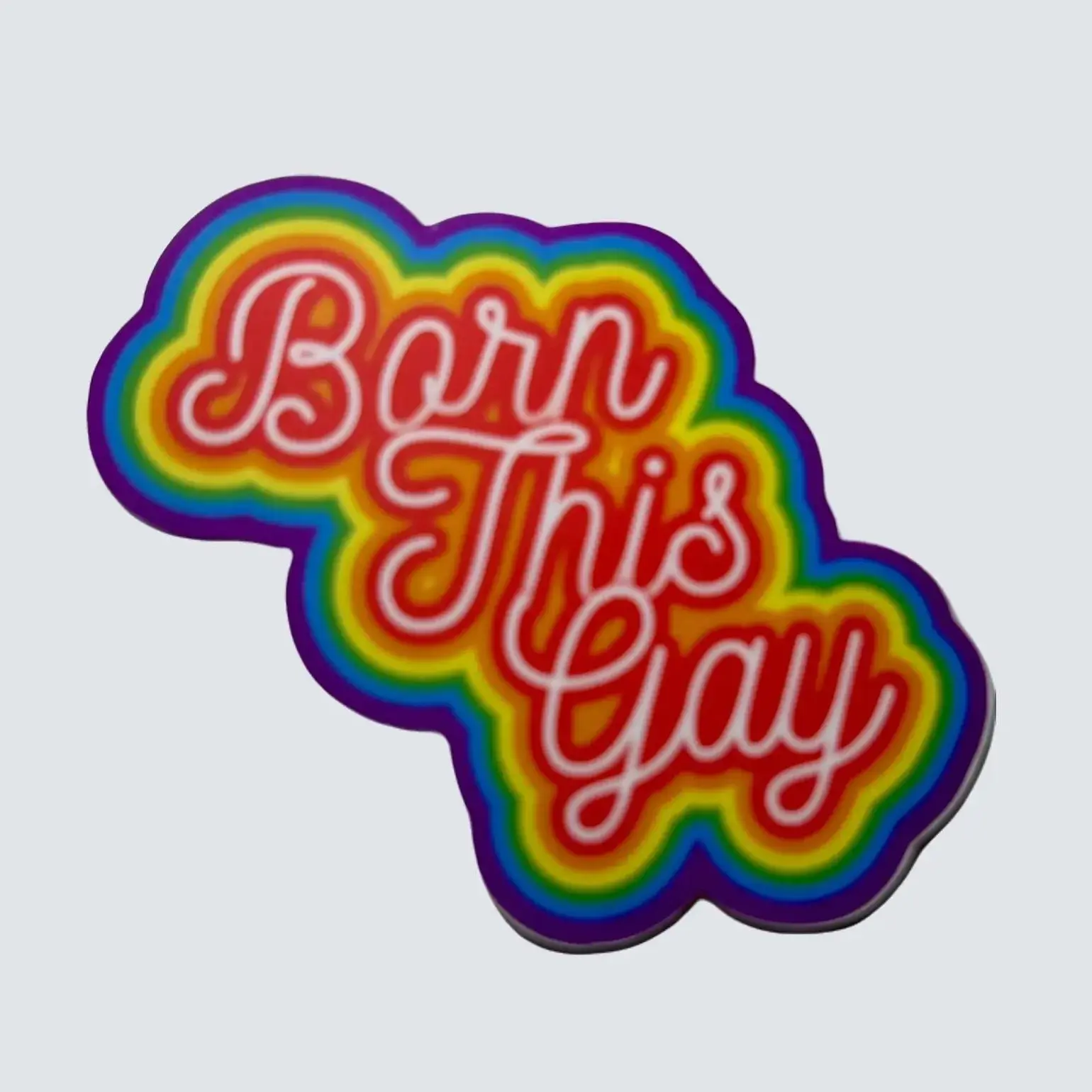 Born This Gay Vinyl Sticker 3x3 Waterproof Decal for Laptop Phone Case Car Water Bottle UV Resistant