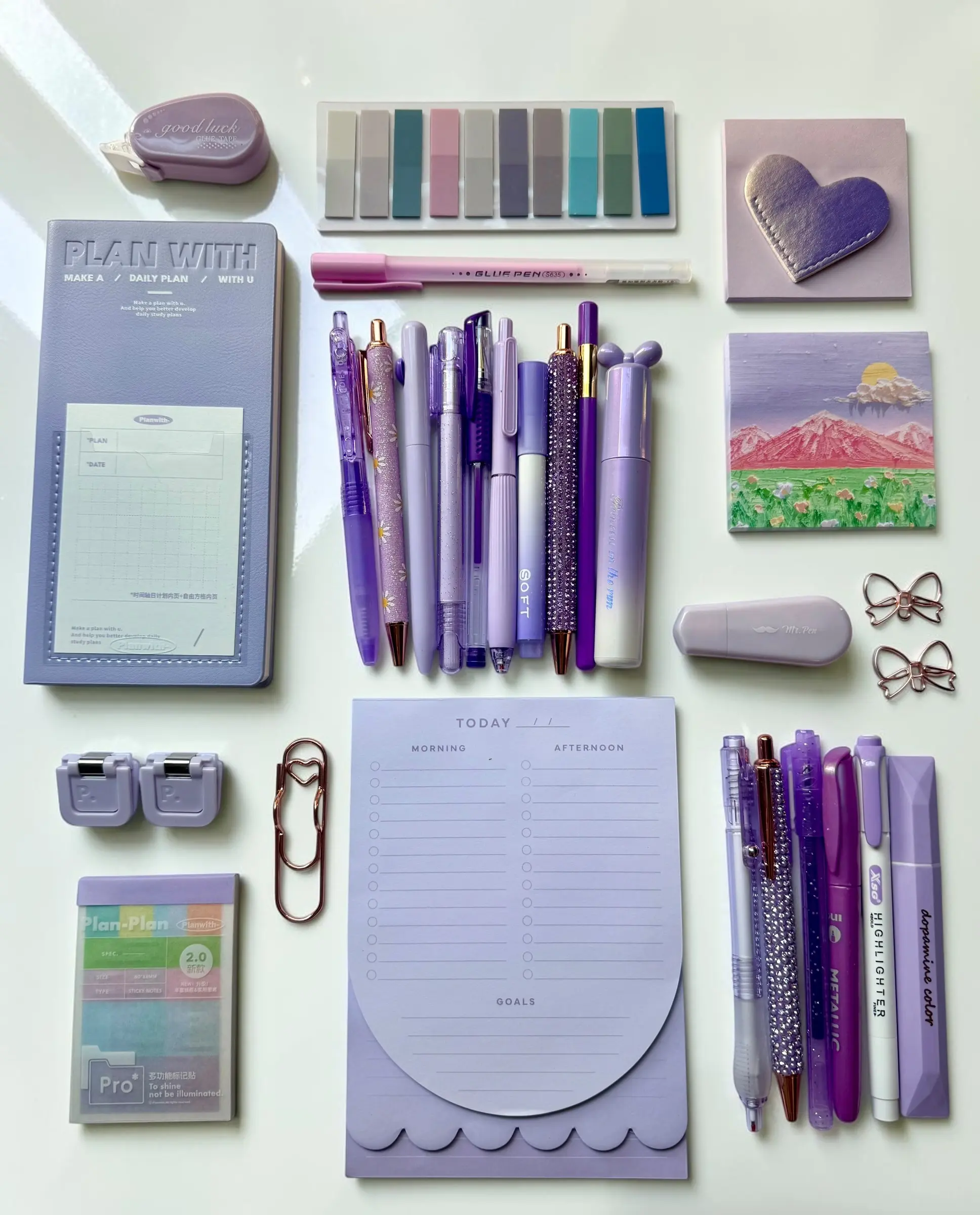 The Signature Planner Collection - Aesthetic Office Stationery Bundle with Planwith Deluxe Planner and Popular Stationery Items