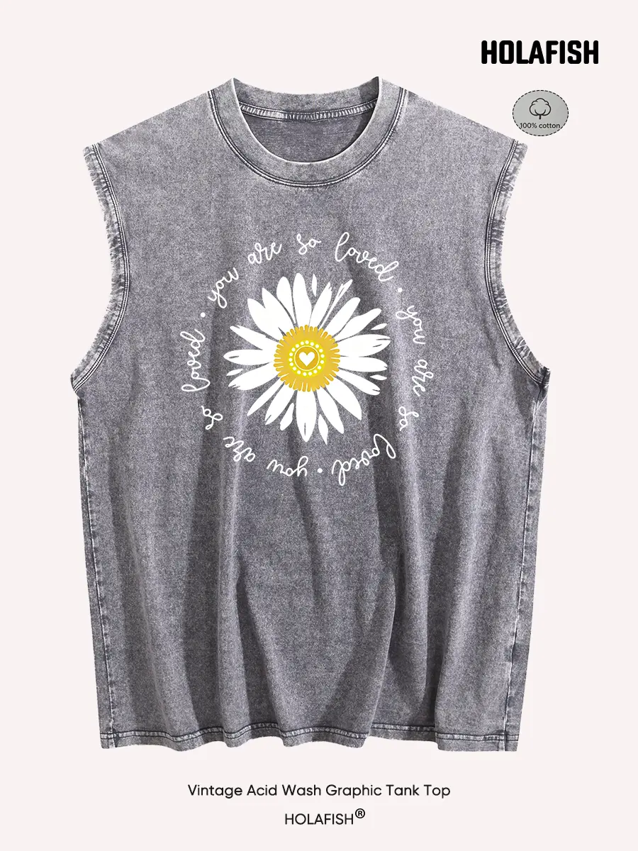Holafish Heavyweight Tank Top for Women & Men, Vintage Acid Washed 100% Cotton Oversized Basic Streetwear for All Seasons, Valentines Day, Halloween, Thanksgiving, Tank Tops For Women, Easter, Athletic, 3Xl, Cold Wash, Do Not Dry Clean, Hangable, Loose-Fi