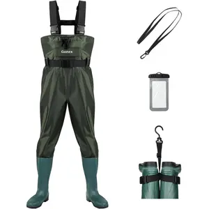 Chest Waders Hunting Fishing Waders for Men Women Waterproof 70D Nylon Wader for Duck Hunting Fishing Green, Sizes 8-13